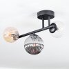 Chehalis ceiling light, globe light Amber, clear, Smoke-coloured, 3-light sources