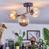 Chehalis ceiling light, globe light Amber, clear, Smoke-coloured, 3-light sources