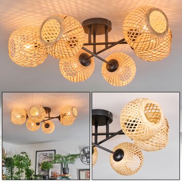 Basto ceiling light, globe light Ecru, 6-light sources