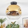 Ripoll ceiling light, globe light gold, clear, 1-light source