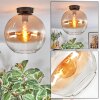 Koyoto ceiling light, globe light 30 cm Amber, clear, 1-light source