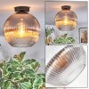 Koyoto ceiling light, globe light 30 cm clear, Smoke-coloured, 1-light source