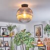Koyoto ceiling light, globe light 30 cm clear, Smoke-coloured, 1-light source