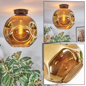 Ripoll ceiling light, globe light gold, 1-light source
