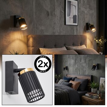 Fenik wall light, wall spotlight black, 1-light source