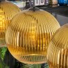 Koyoto hanging light, globe light, pendant light gold, clear, 4-light sources