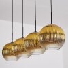 Koyoto hanging light, globe light, pendant light gold, clear, 4-light sources