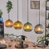 Koyoto hanging light, globe light, pendant light blue, gold, green, coppery, 4-light sources