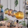Koyoto hanging light, globe light, pendant light blue, gold, green, coppery, 4-light sources