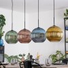 Koyoto hanging light, globe light, pendant light blue, gold, green, coppery, 4-light sources