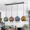 Koyoto hanging light, globe light, pendant light blue, gold, green, coppery, 4-light sources