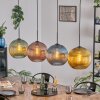 Koyoto hanging light, globe light, pendant light blue, gold, green, coppery, 4-light sources