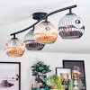 Ripoll ceiling light, globe light Amber, Smoke-coloured, 4-light sources