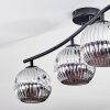 Ripoll ceiling light, globe light chrome, Smoke-coloured, 4-light sources