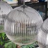 Koyoto hanging light, globe light, pendant light clear, Smoke-coloured, 4-light sources
