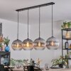 Koyoto hanging light, globe light, pendant light clear, Smoke-coloured, 4-light sources