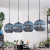 Koyoto hanging light, globe light, pendant light blue, 4-light sources