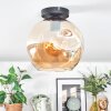 Ripoll ceiling light, globe light Amber, 1-light source