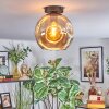 Ripoll ceiling light, globe light Amber, 1-light source