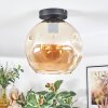 Ripoll ceiling light, globe light Amber, 1-light source
