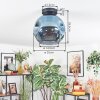 Ripoll ceiling light, globe light blue, 1-light source