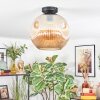 Ripoll ceiling light, globe light Amber, 1-light source