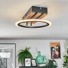 Galen ceiling light LED Wood like finish, black, 1-light source