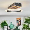 Galen ceiling light LED Wood like finish, black, 1-light source