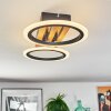 Galen ceiling light LED Wood like finish, black, 1-light source