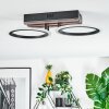Galen ceiling light LED Wood like finish, black, 1-light source