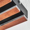 Galen ceiling light LED Wood like finish, black, 1-light source