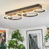 Galen ceiling light LED Wood like finish, black, 1-light source