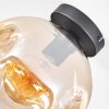Ripoll ceiling light, globe light Amber, clear, 1-light source