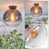 Koyoto ceiling light, globe light 30 cm clear, Smoke-coloured, 1-light source