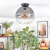 Koyoto ceiling light, globe light 30 cm clear, Smoke-coloured, 1-light source