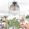Koyoto ceiling light, globe light 30 cm clear, Smoke-coloured, 1-light source