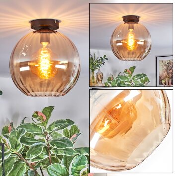 Koyoto ceiling light, globe light 30 cm Amber, 1-light source