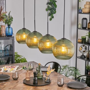 Koyoto hanging light, globe light, pendant light green, 4-light sources