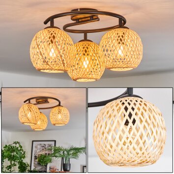 Basto ceiling light, globe light Ecru, 3-light sources
