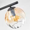 Koyoto ceiling light, globe light Amber, clear, 4-light sources