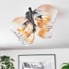 Koyoto ceiling light, globe light Amber, clear, 4-light sources