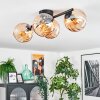 Koyoto ceiling light, globe light Amber, 4-light sources