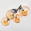 Koyoto ceiling light, globe light Amber, 4-light sources