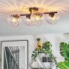 Koyoto ceiling light, globe light clear, 4-light sources