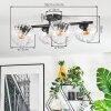 Koyoto ceiling light, globe light clear, 4-light sources