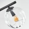 Koyoto ceiling light, globe light clear, 4-light sources