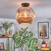 Ripoll ceiling light, globe light chrome, Smoke-coloured, 1-light source