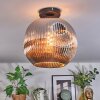 Ripoll ceiling light, globe light chrome, Smoke-coloured, 1-light source