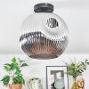 Ripoll ceiling light, globe light chrome, Smoke-coloured, 1-light source