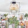 Ripoll ceiling light, globe light Amber, clear, 1-light source